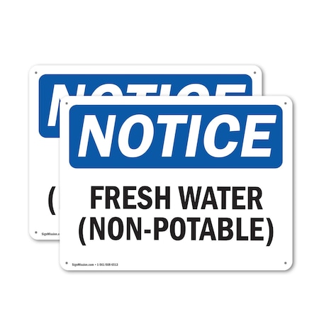 Signmission Fresh Water (Non-Potable), 10 in W x Rectangle, Aluminum OS-2PACK-NS-A-710-L-12920